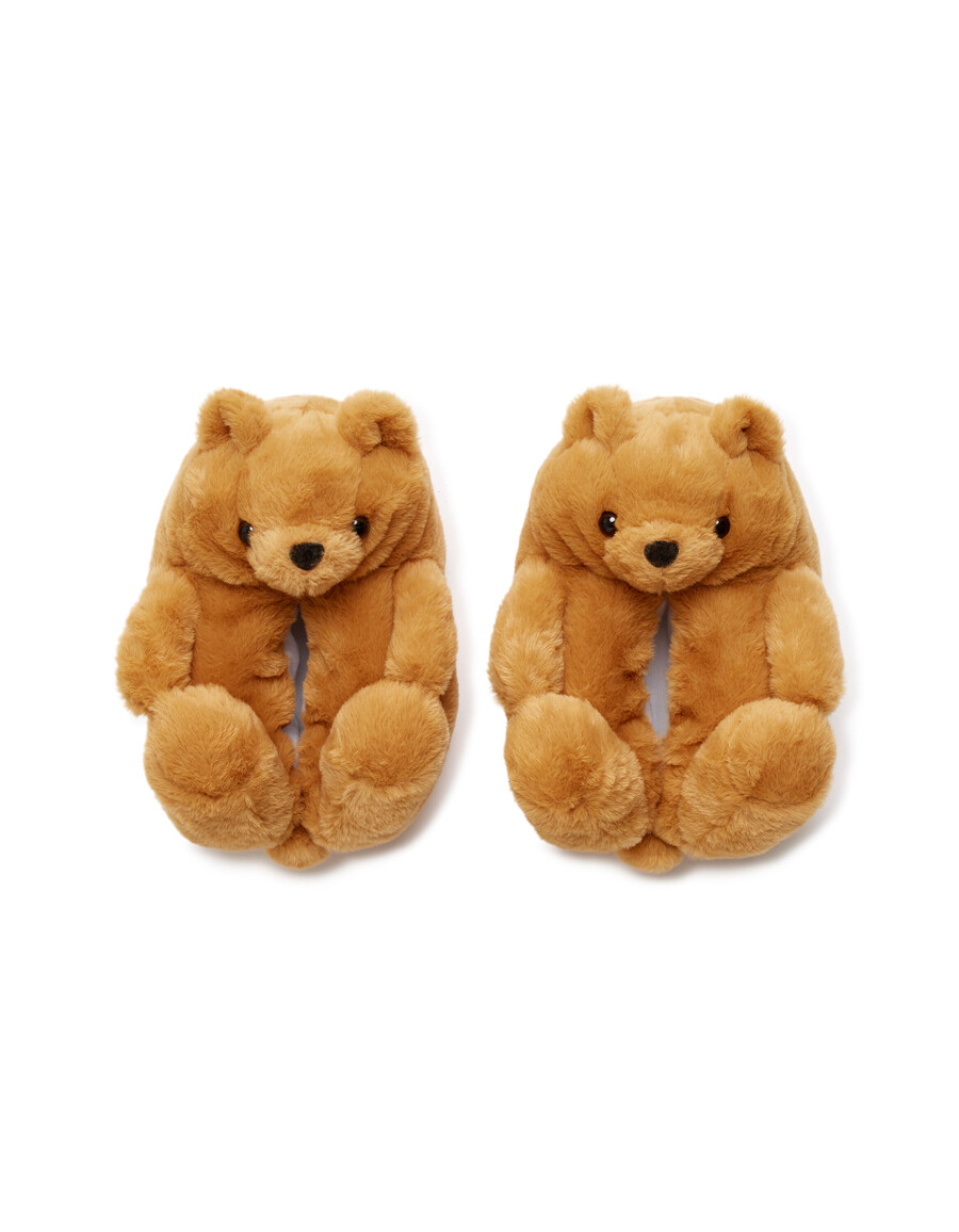 pantuflas navideñas de osito de peluche
