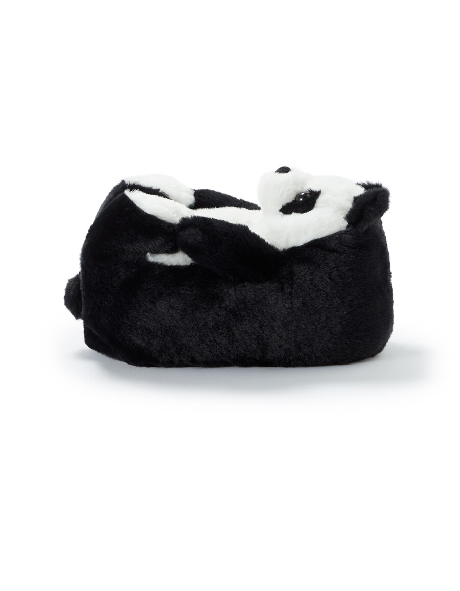 pantuflas de peluche de panda navideñas