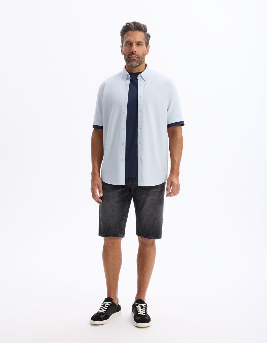 bermudas vaqueras de algodón elástico negro