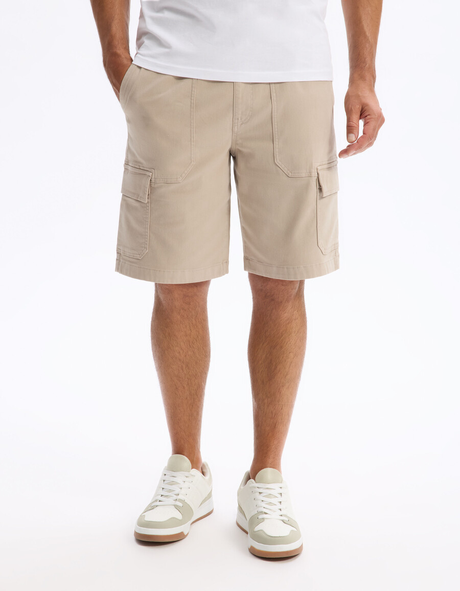 bermudas cargo de algodón elástico