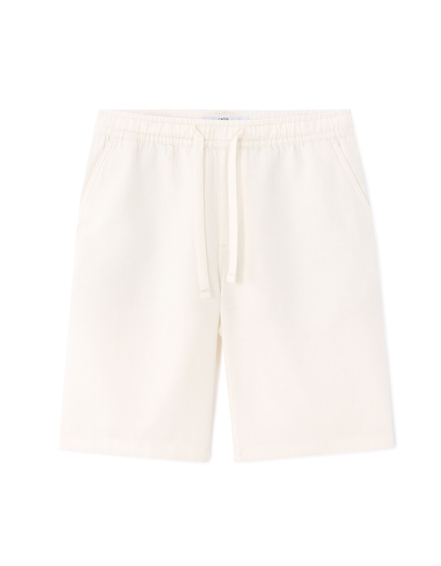 bermudas de mezcla de lino y lyocell tencel