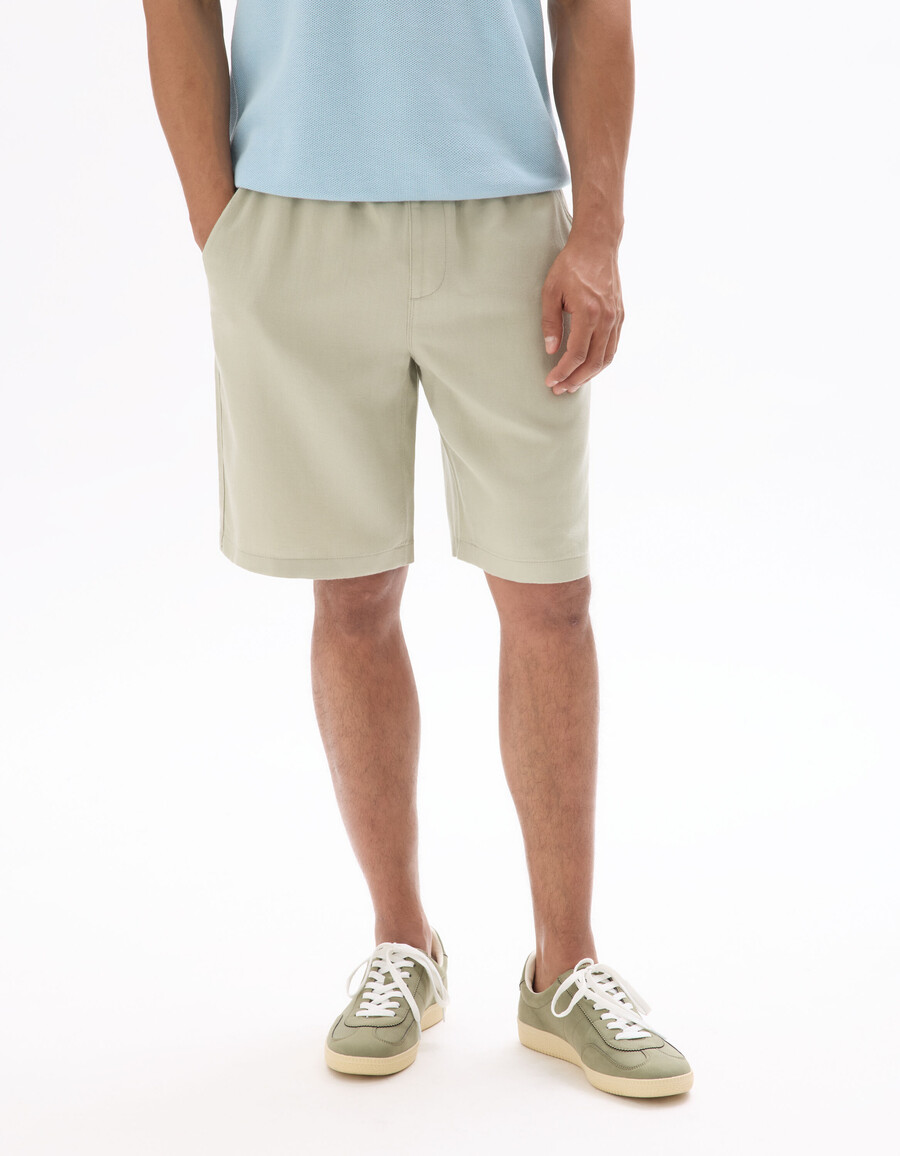 bermudas en mezcla de lino y lyocell tencel