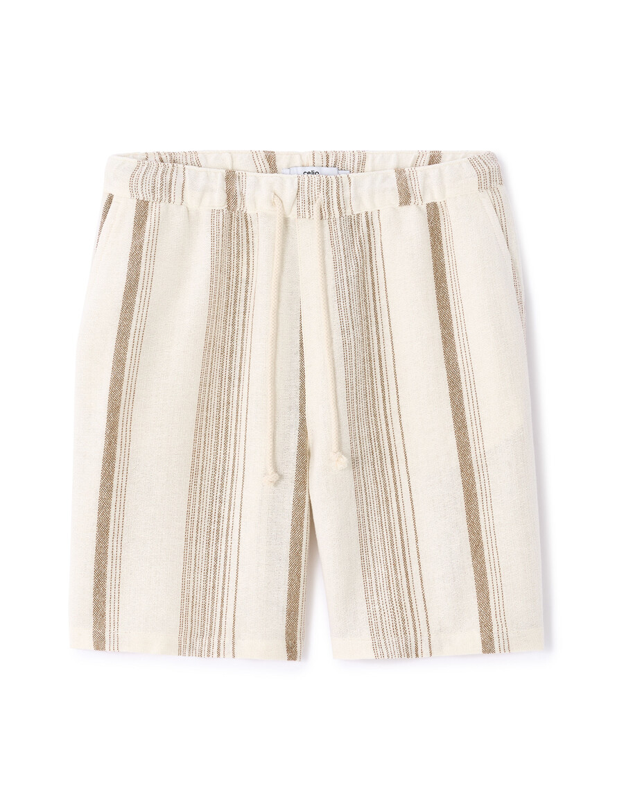 bermudas de mezcla de algodón a rayas