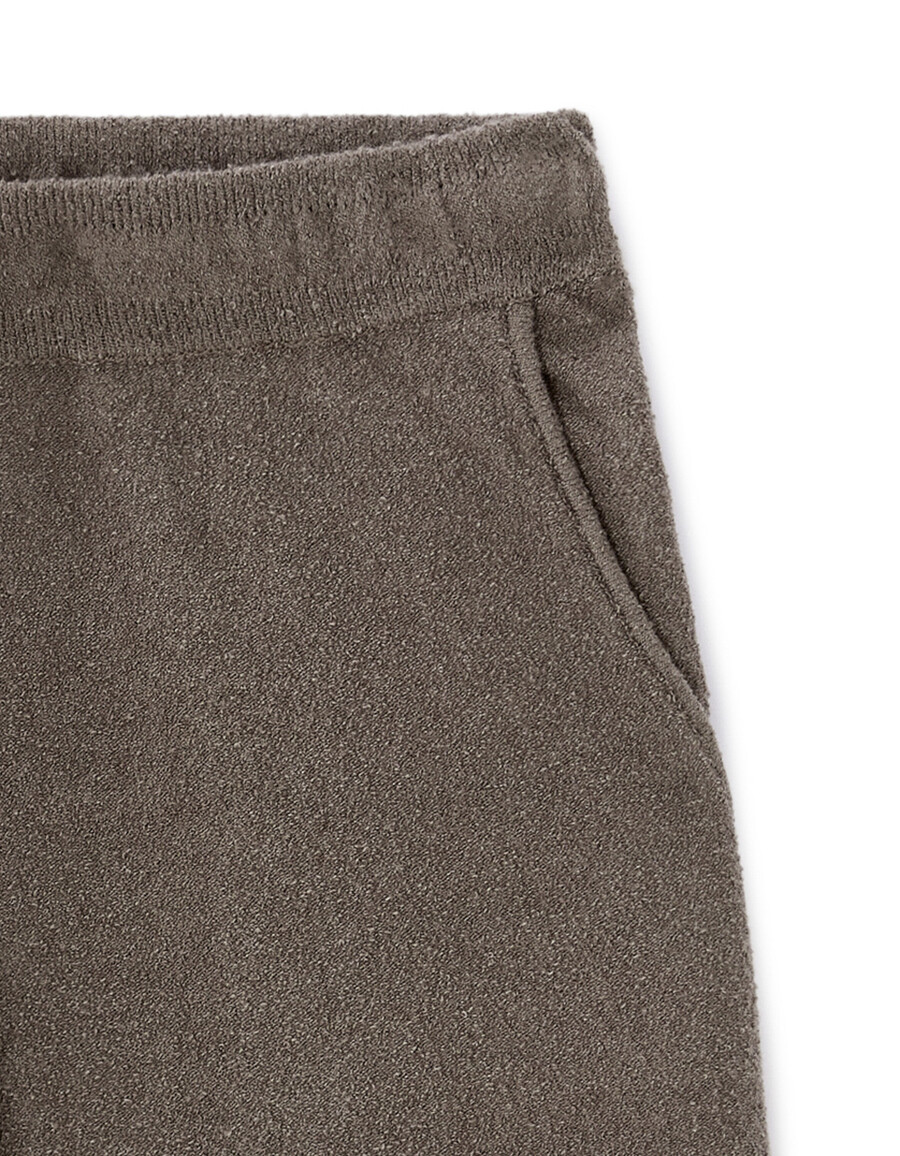 bermudas de felpa de mezcla de algodón color topo
