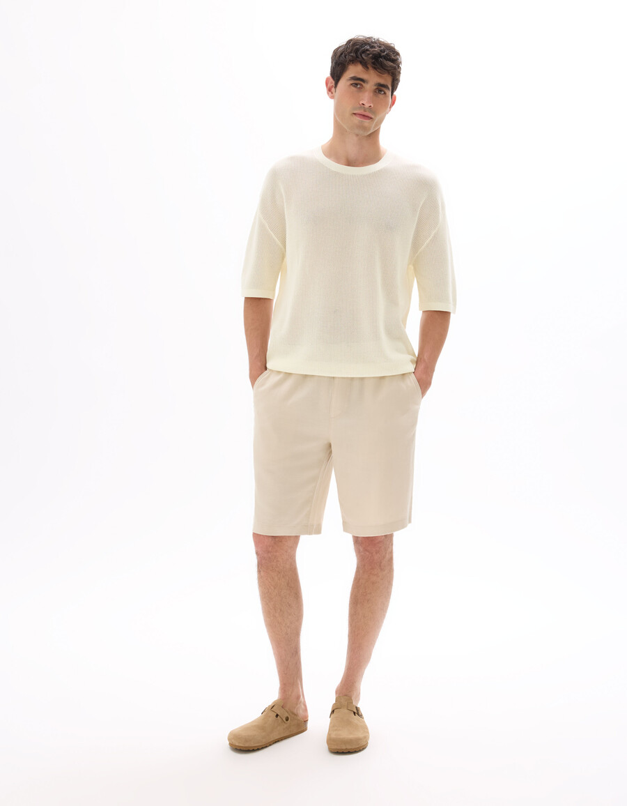 bermudas de mezcla de lino y lyocell tencel