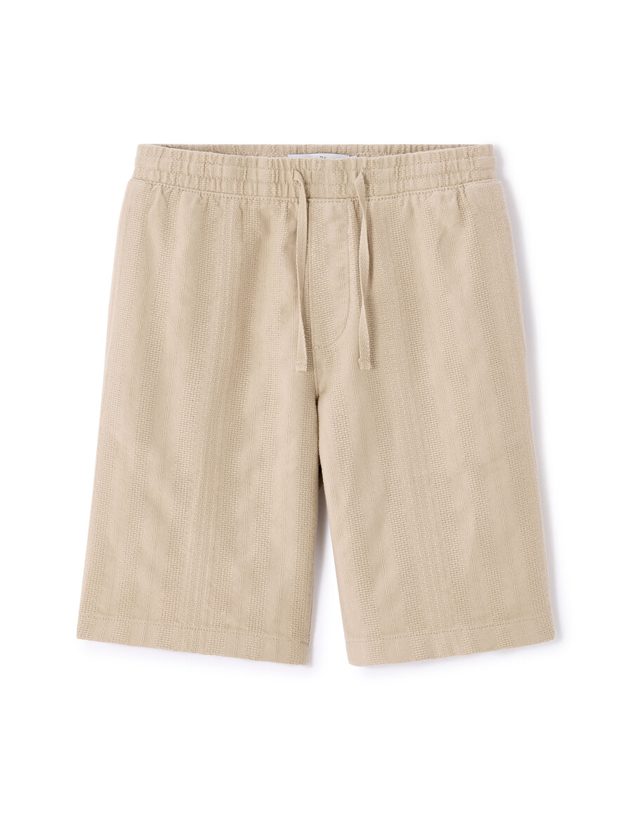 bermudas de jacquard a rayas 100 algodón