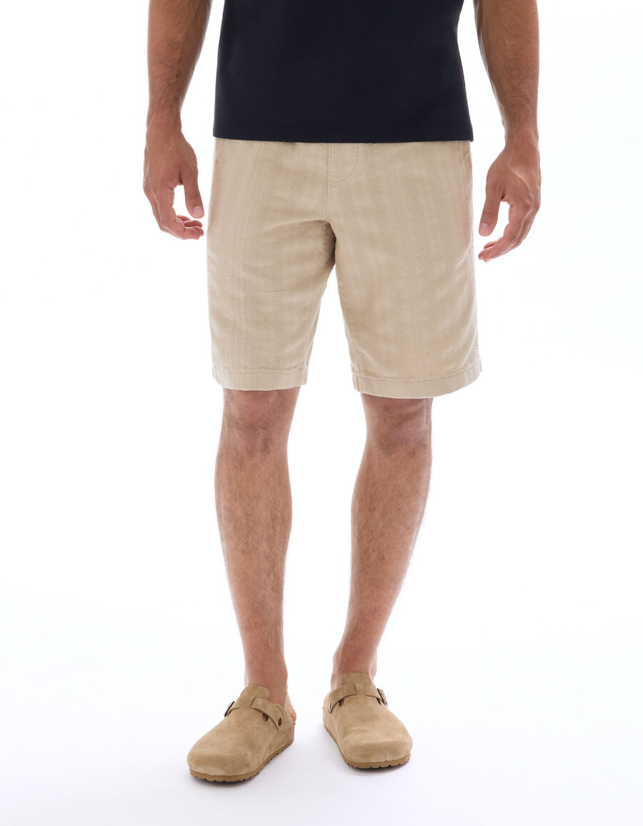 bermudas de jacquard a rayas 100 algodón