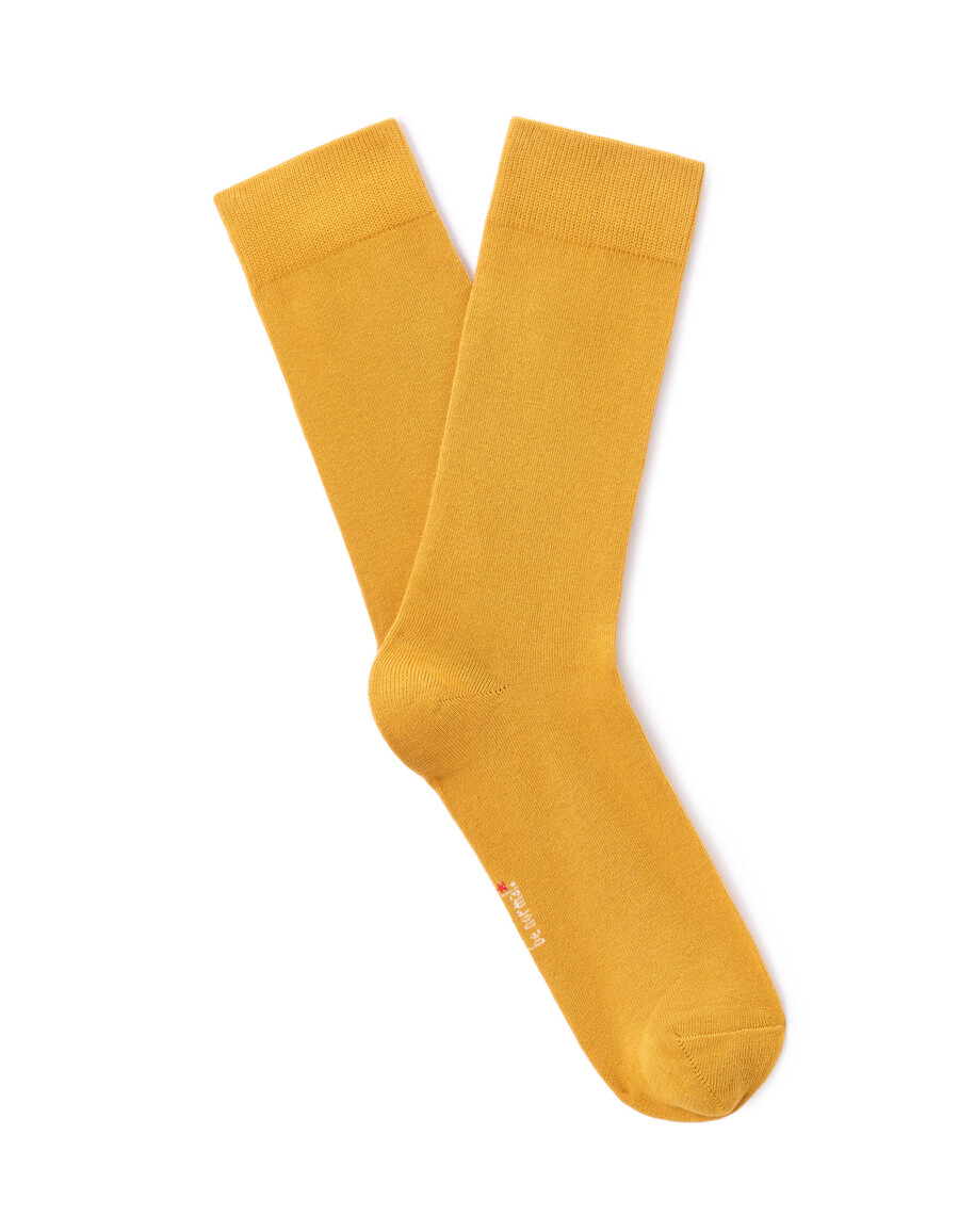 calcetines lisos hasta la rodilla de algodón elástico
