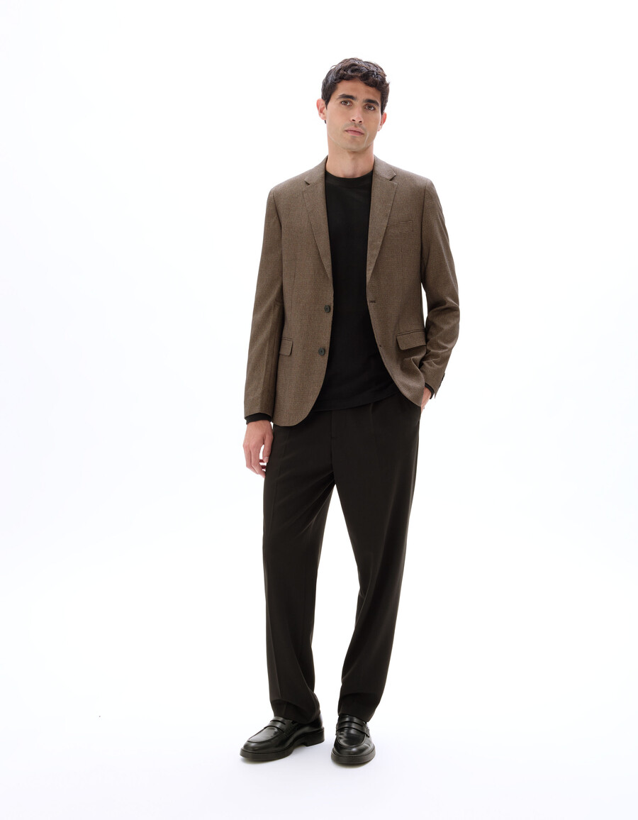 blazer de cuadros de corte entallado