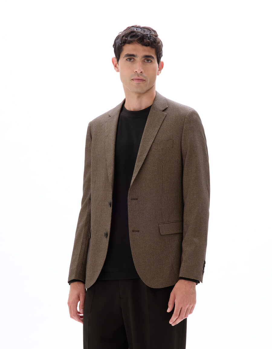 blazer de cuadros de corte entallado