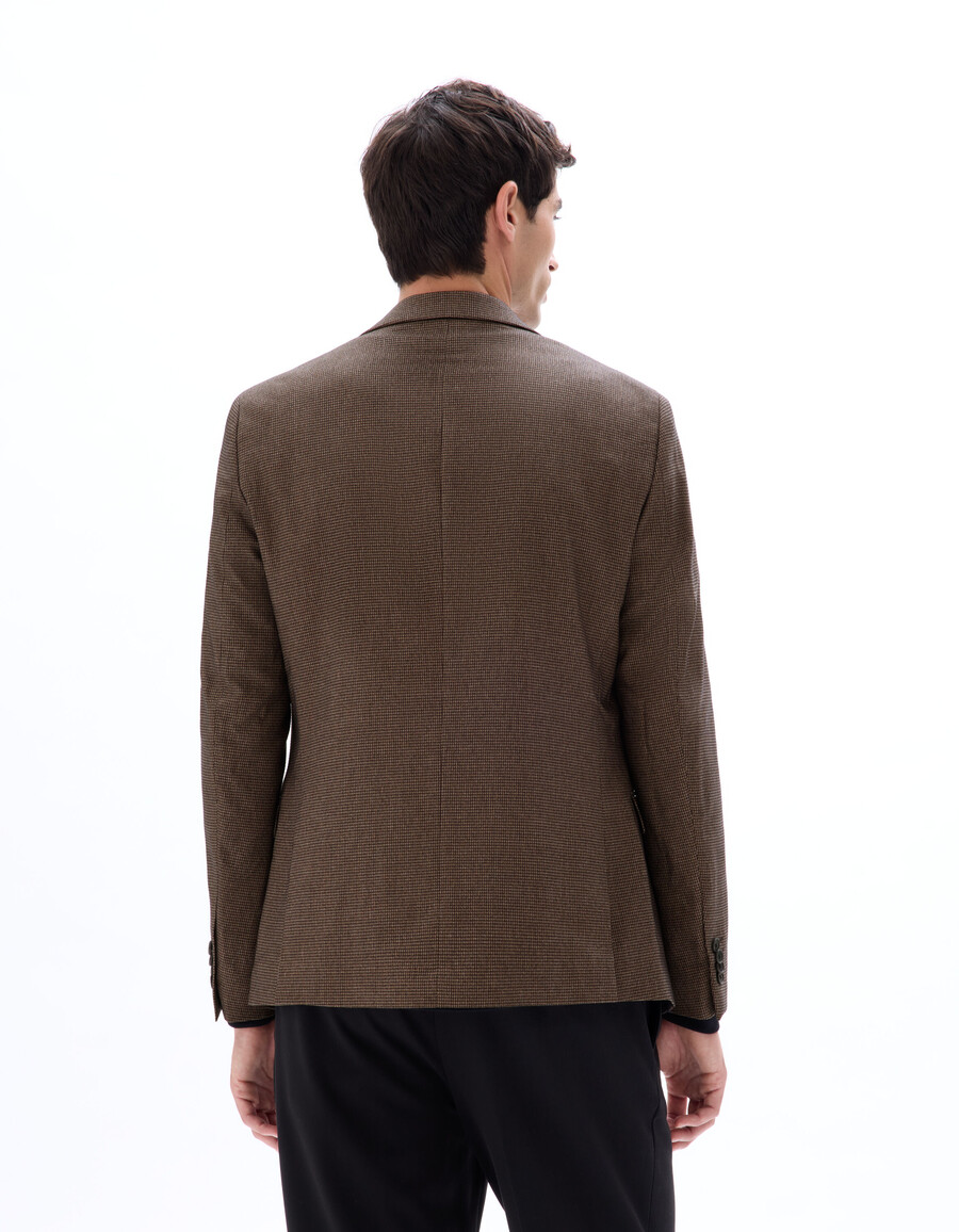 blazer de cuadros de corte entallado
