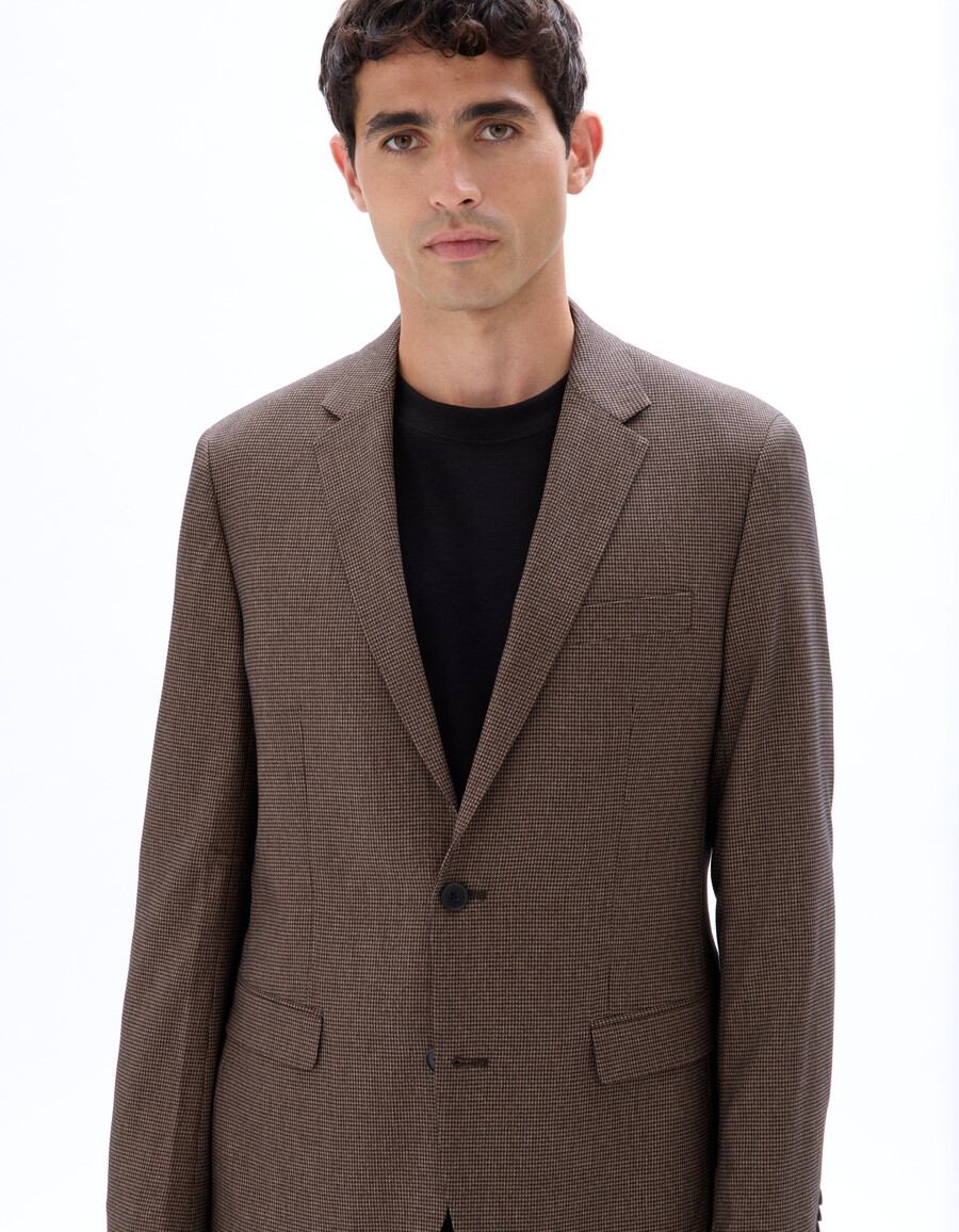 blazer de cuadros de corte entallado