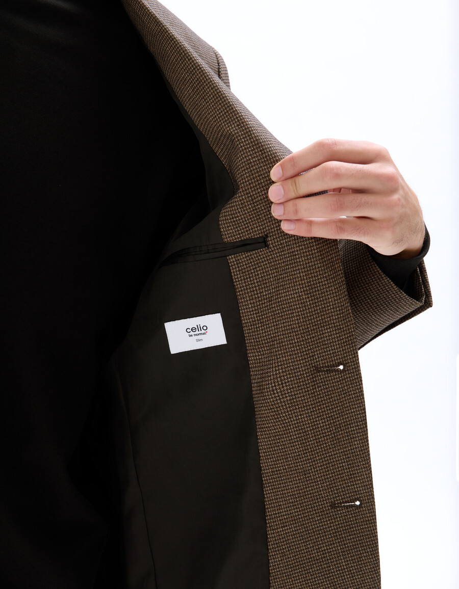 blazer de cuadros de corte entallado