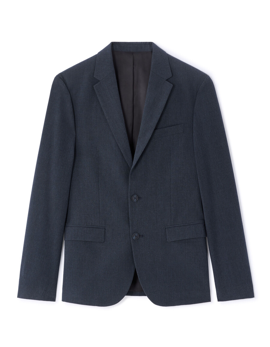 chaqueta de traje de franela a rayas de corte regular