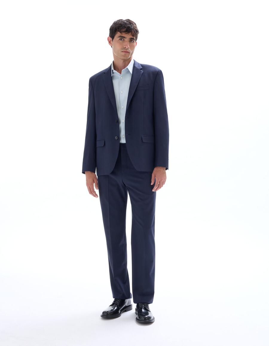 chaqueta de traje de corte regular en mezcla de lana
