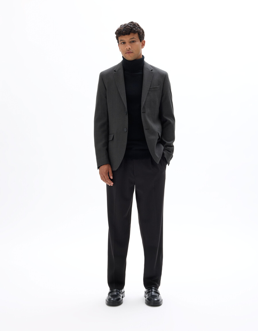 blazer de tweed de corte entallado