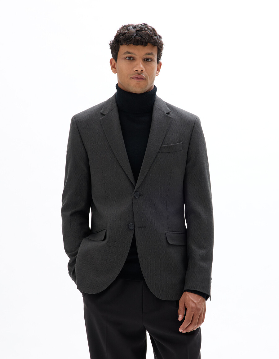 blazer de tweed de corte entallado