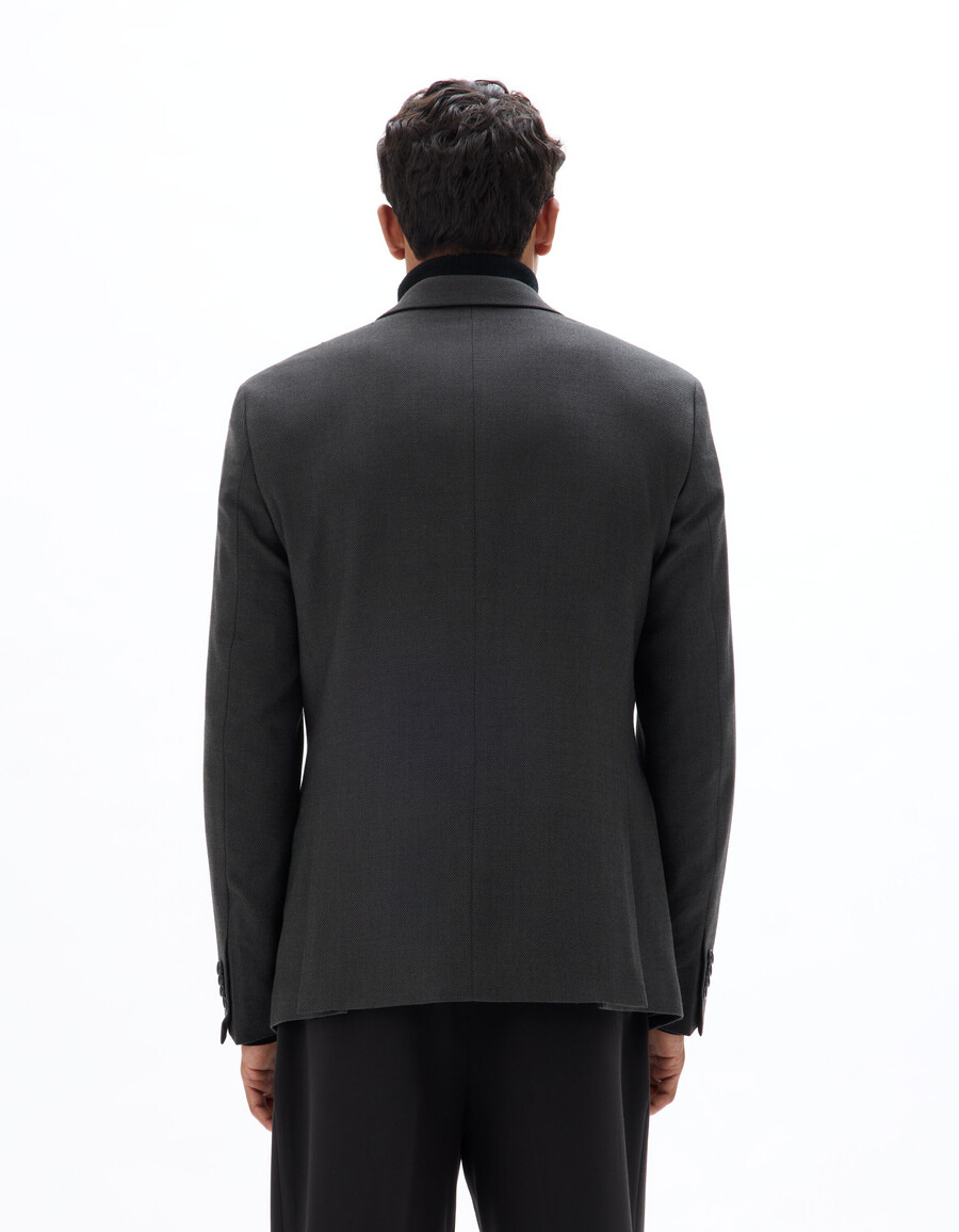 blazer de tweed de corte entallado