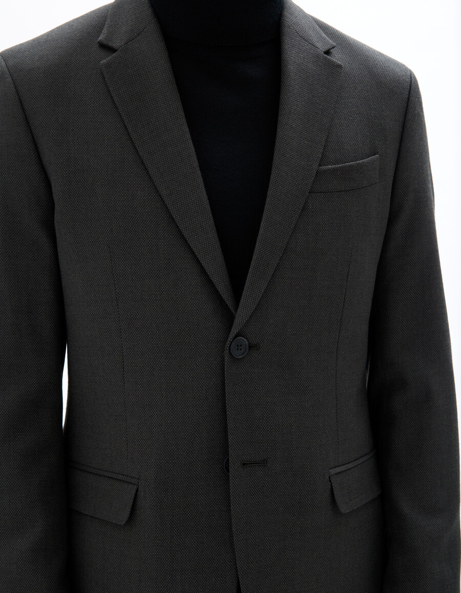 blazer de tweed de corte entallado