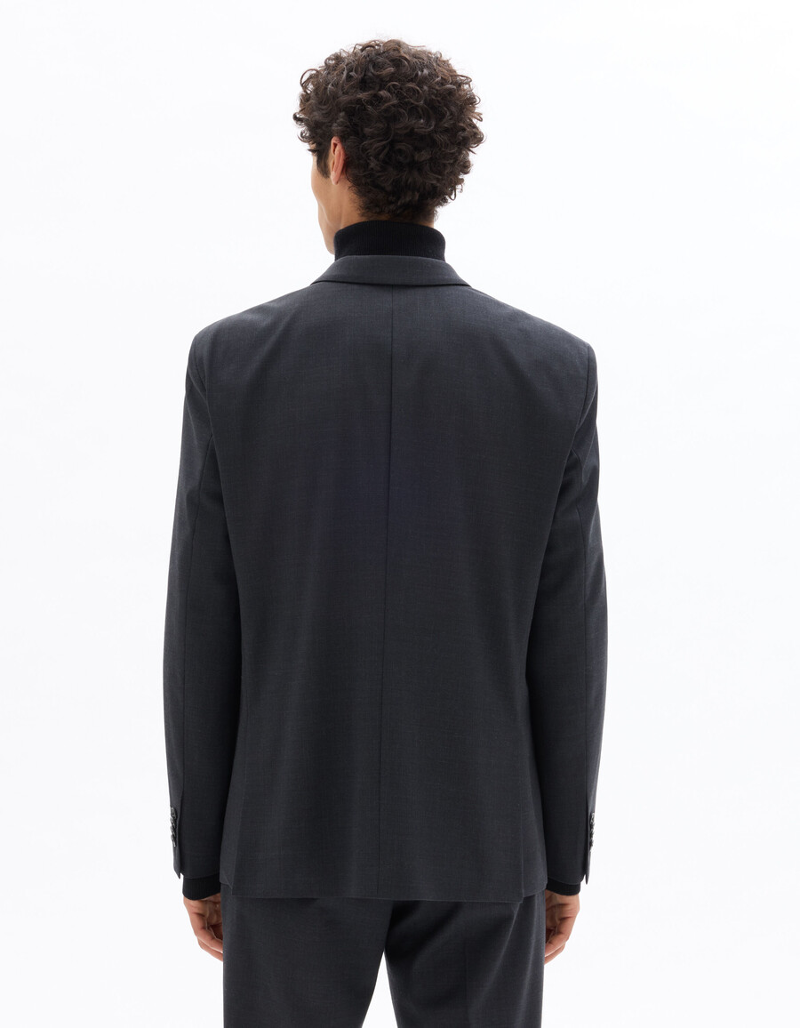 chaqueta de traje de corte regular en mezcla de lana
