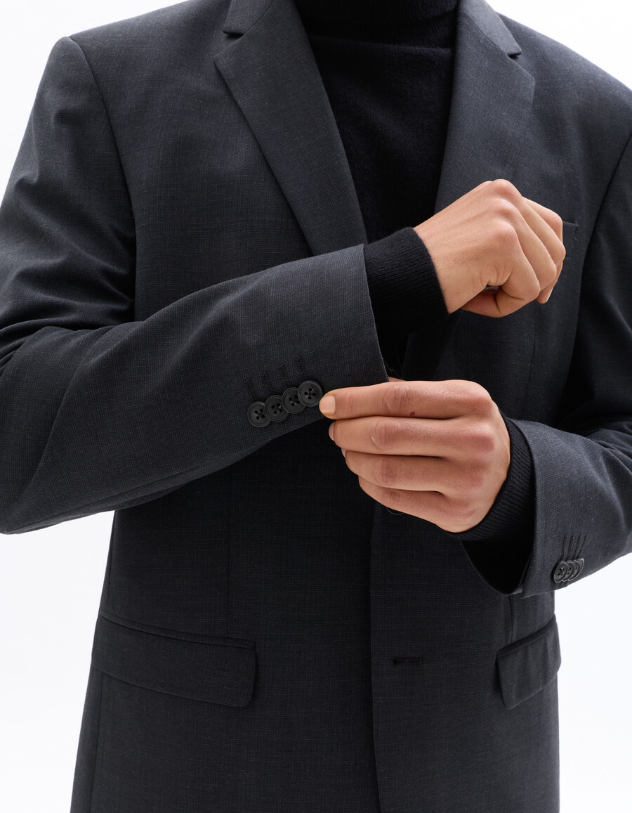 chaqueta de traje de corte regular en mezcla de lana