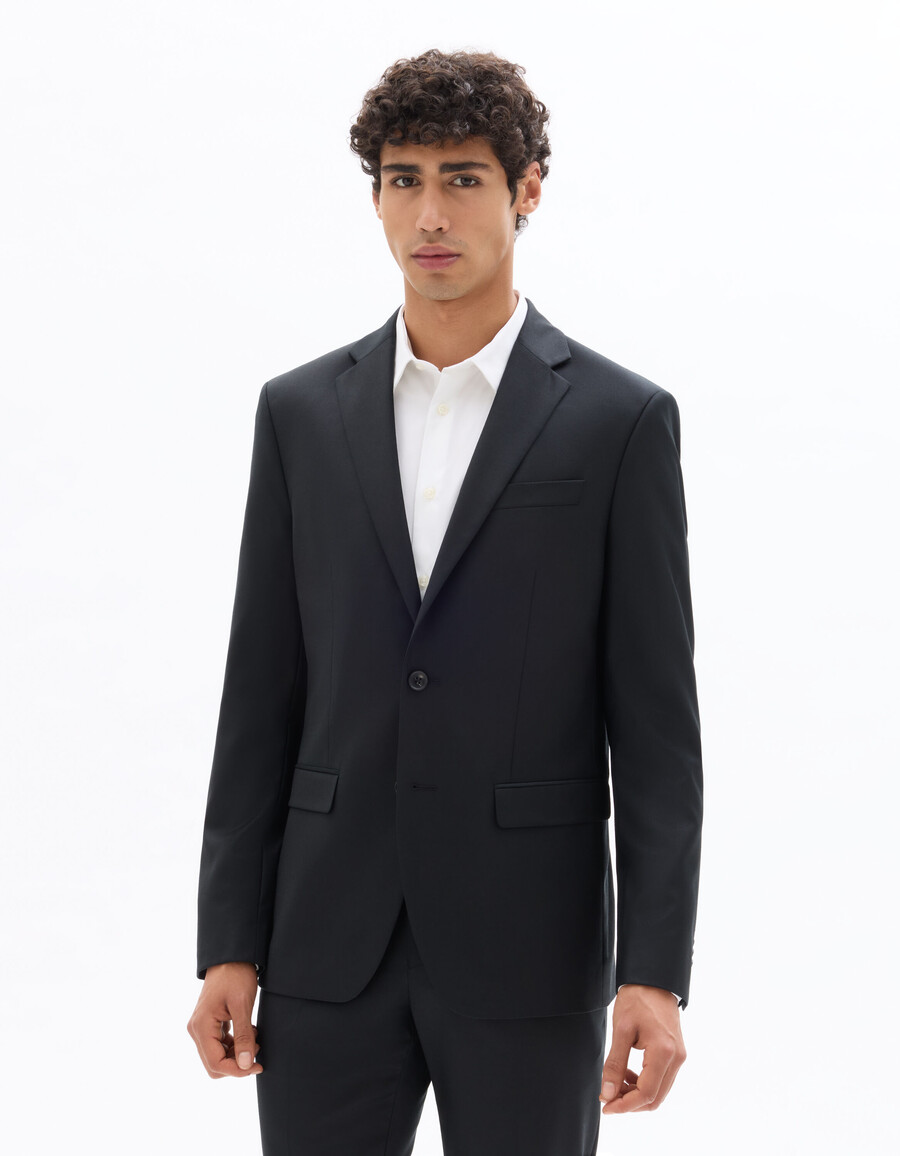chaqueta de traje de corte entallado 100 lana