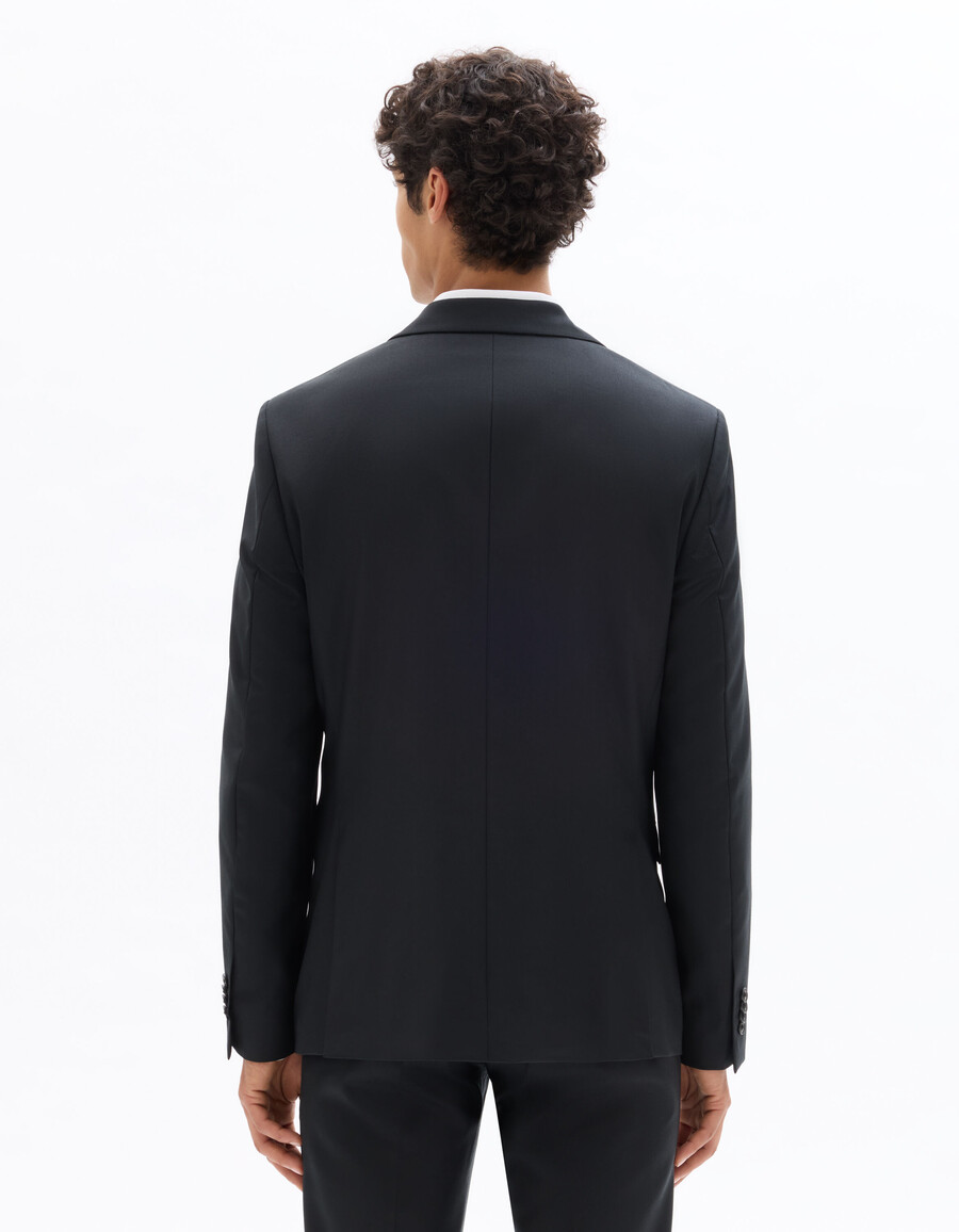 chaqueta de traje de corte entallado 100 lana