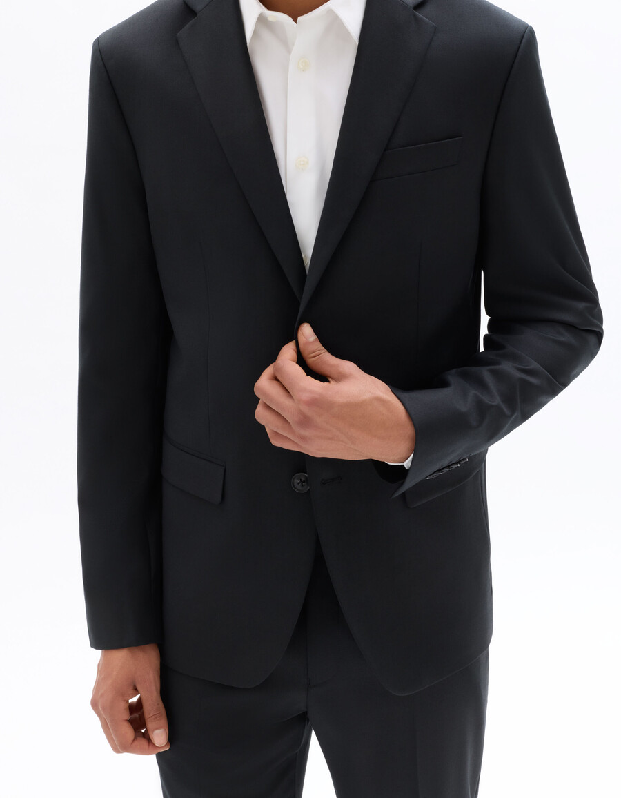 chaqueta de traje de corte entallado 100 lana
