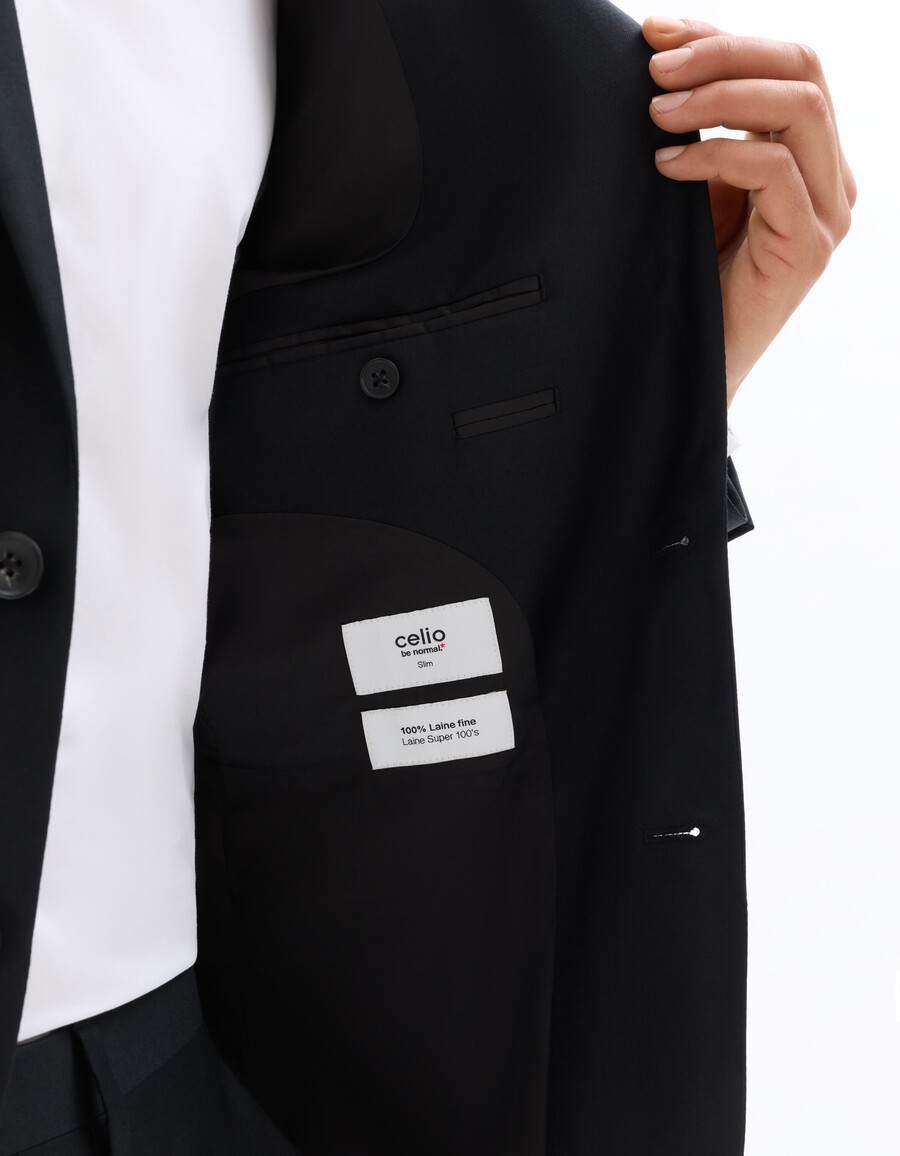chaqueta de traje de corte entallado 100 lana