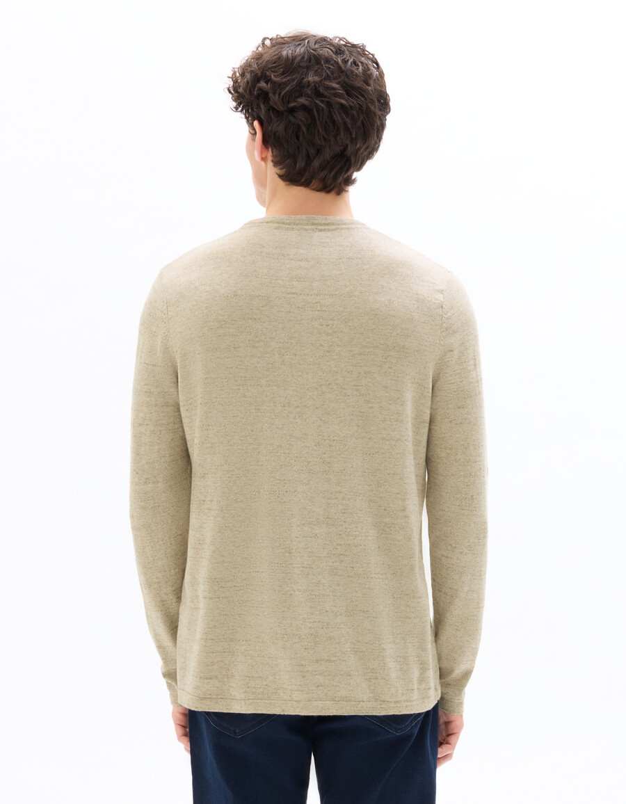 suéter henley de mezcla de algodón