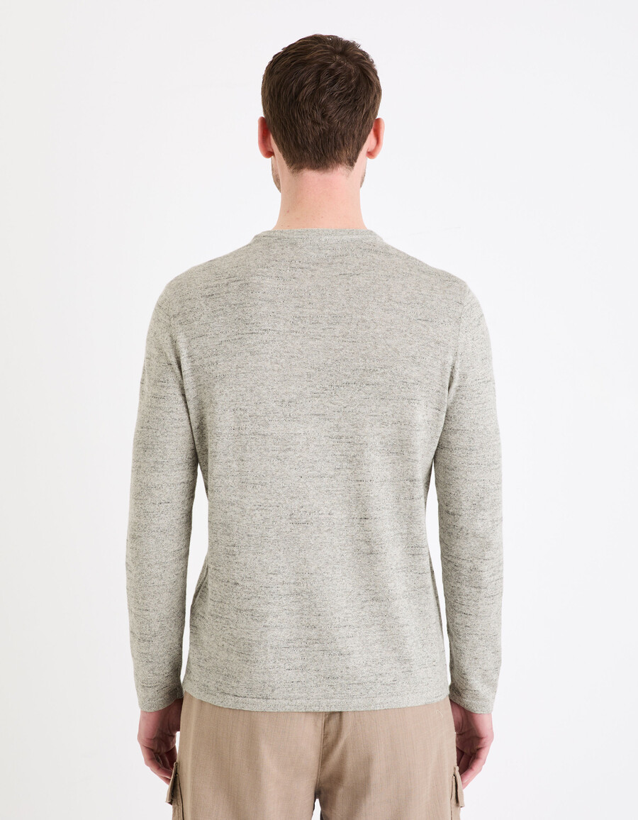 suéter henley de mezcla de algodón