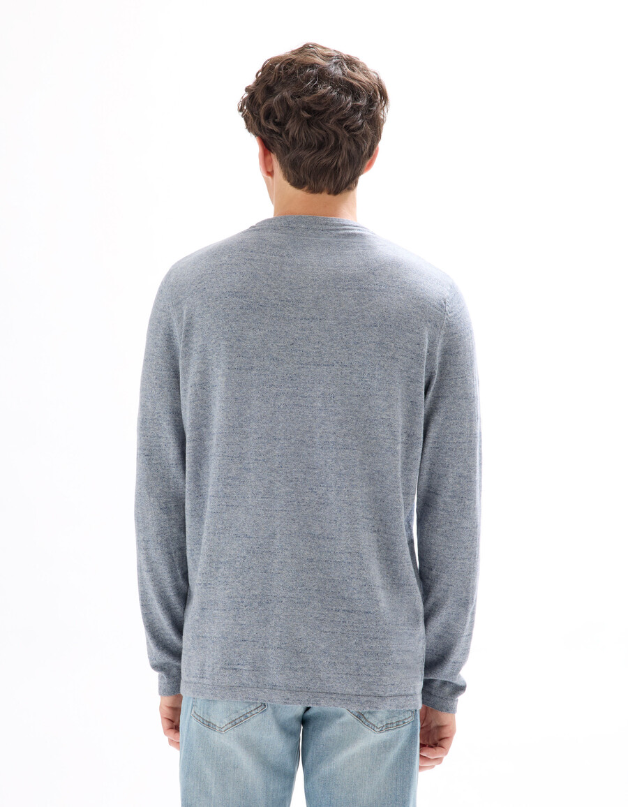 suéter henley de mezcla de algodón