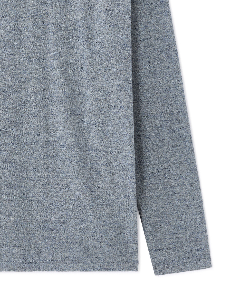 suéter henley de mezcla de algodón