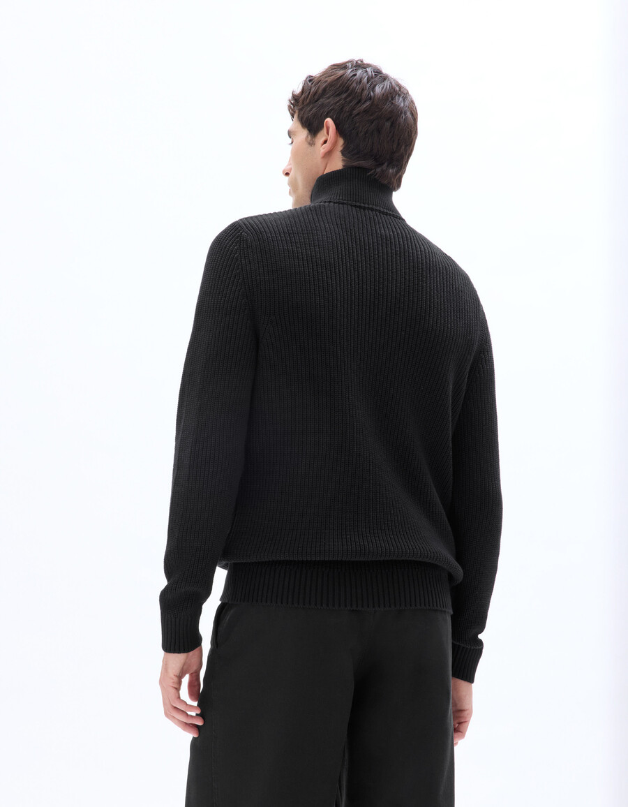 suéter de corte regular con cuello con cremallera 100 algodón