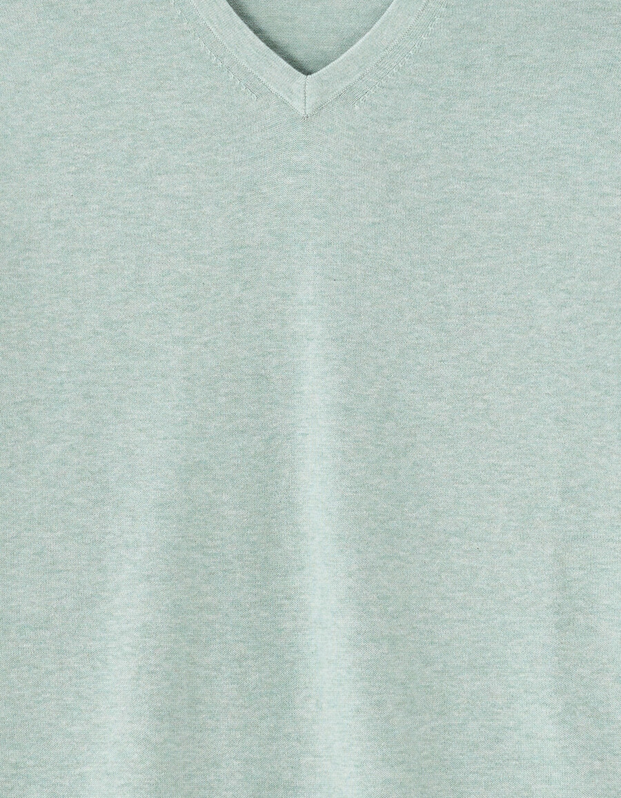 suéter de cuello en v 100 algodón