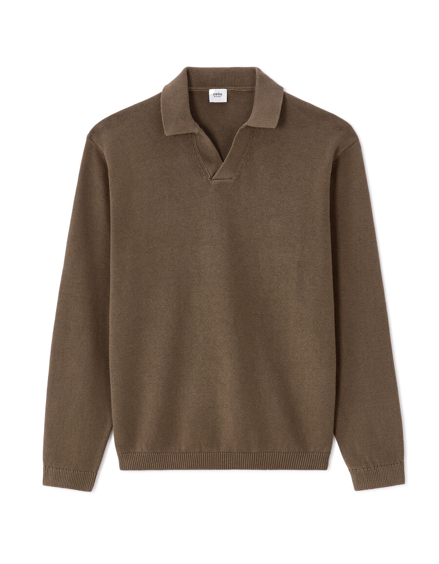 suéter oversize con cuello en v 100 algodón