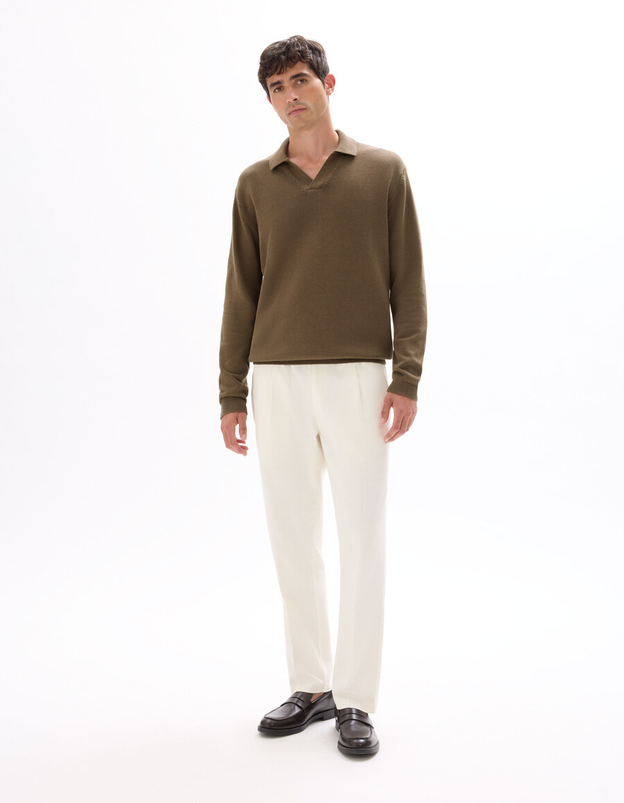 suéter oversize con cuello en v 100 algodón