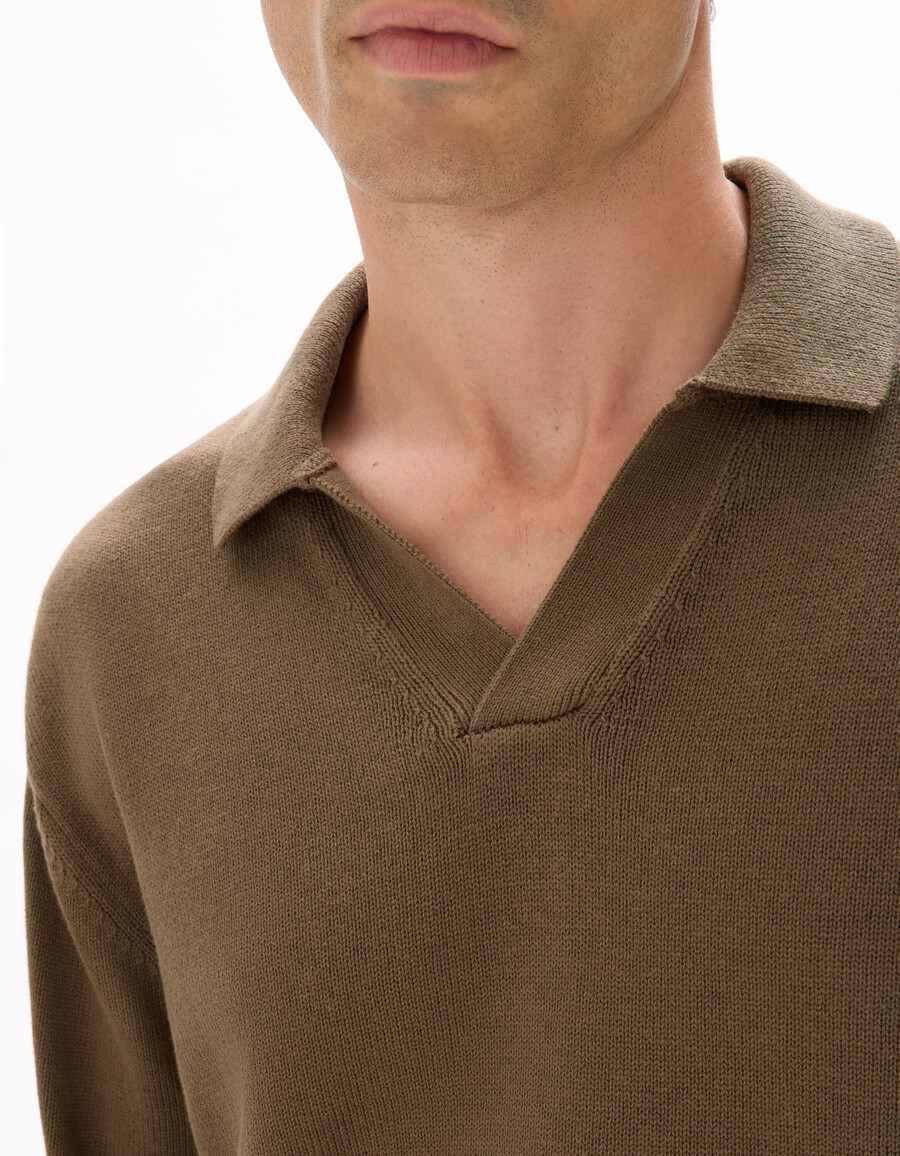 suéter oversize con cuello en v 100 algodón