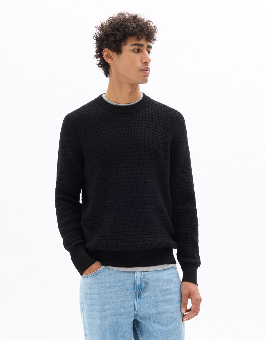 suéter elegante de cuello redondo 100 algodón