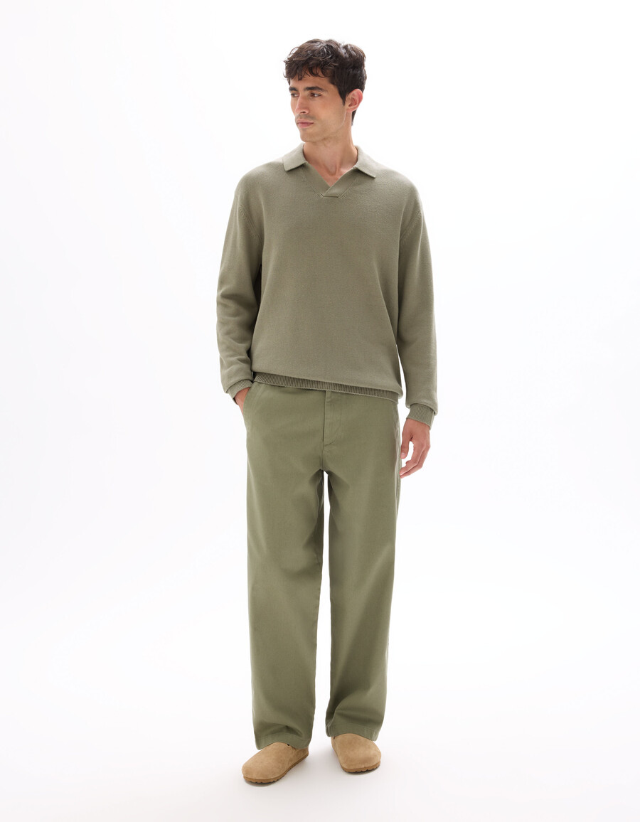 suéter oversize con cuello de tiburón 100 algodón