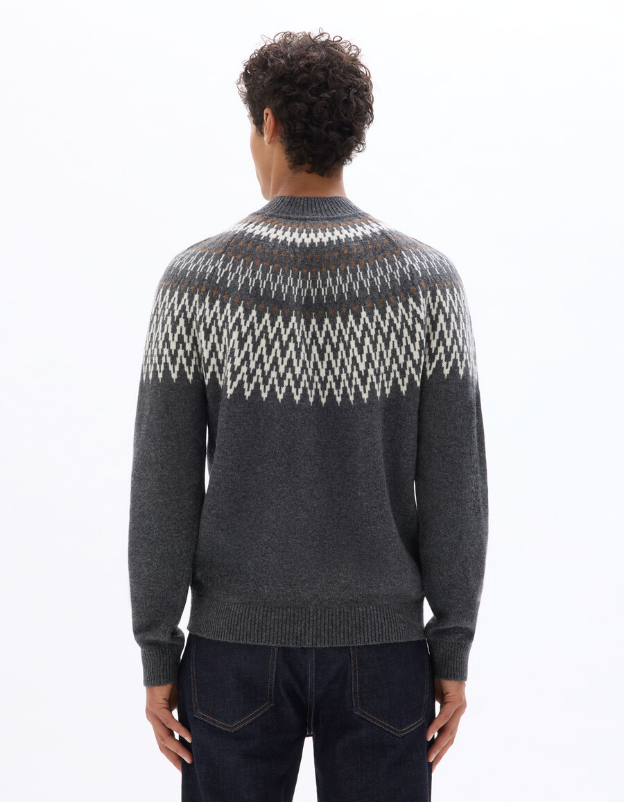 suéter jacquard en mezcla de lana
