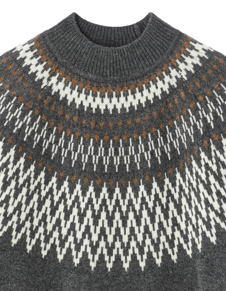 suéter jacquard en mezcla de lana