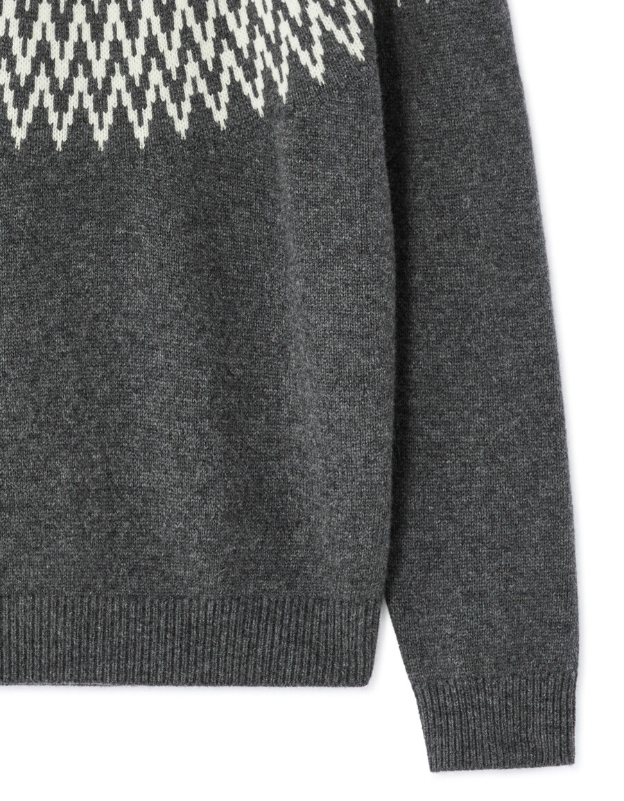 suéter jacquard en mezcla de lana