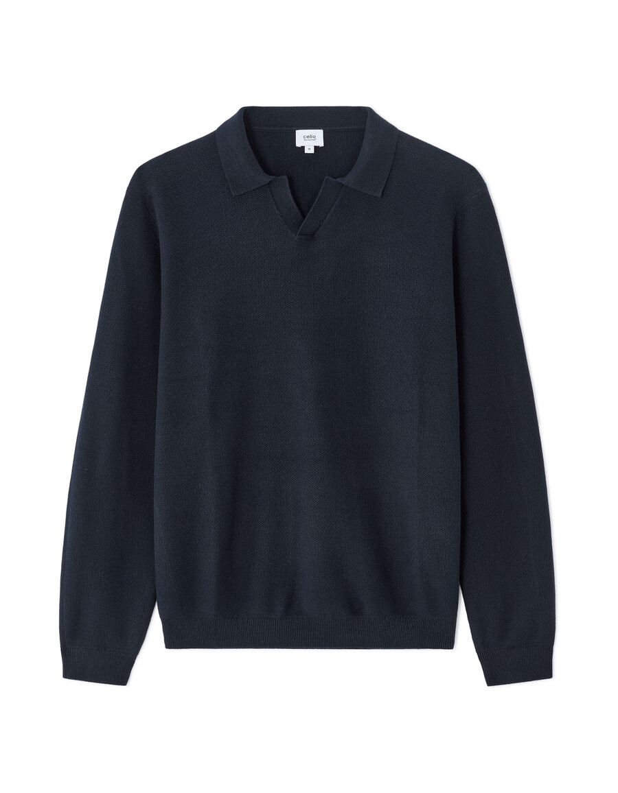 camisa de cuello cubano azul marino 100 algodón