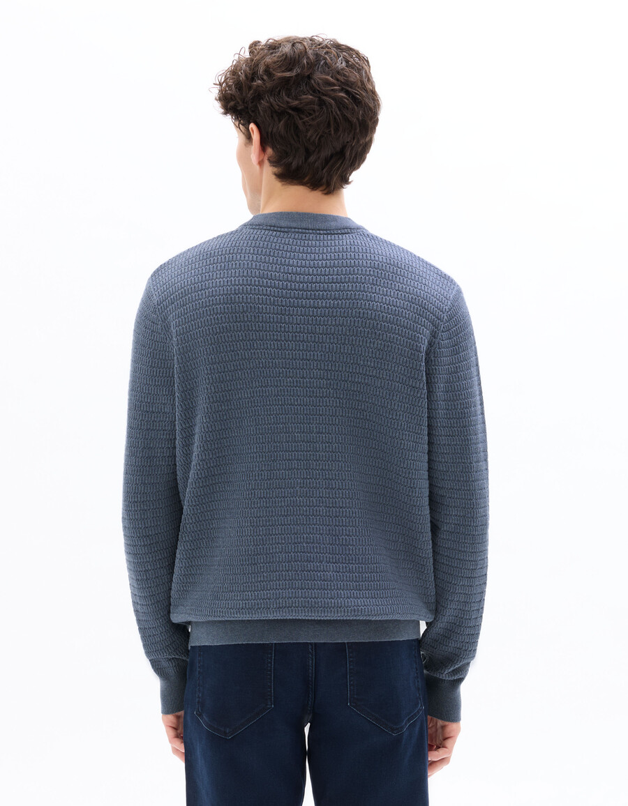 suéter elegante de cuello redondo 100 algodón