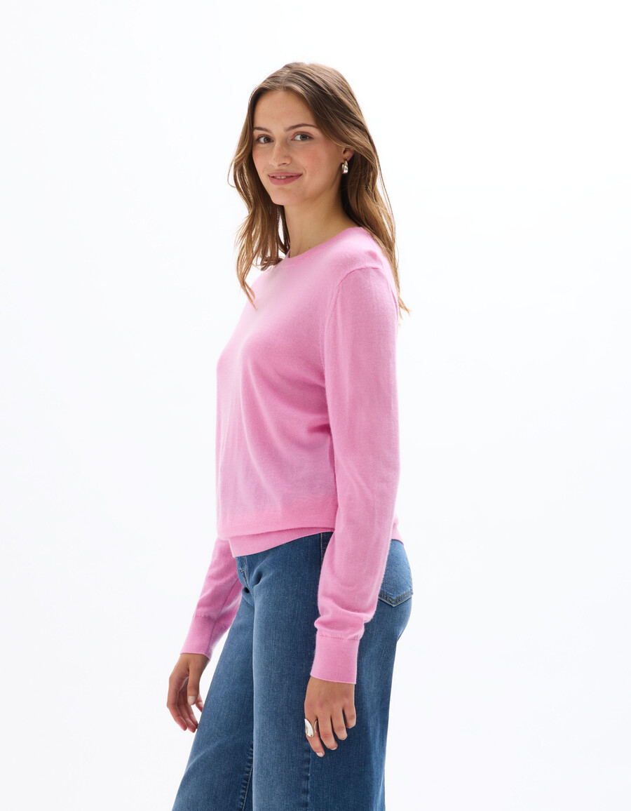 suéter de cuello redondo 100 lana merino