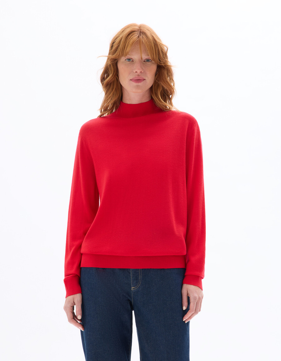suéter de cuello alto 100 lana merino