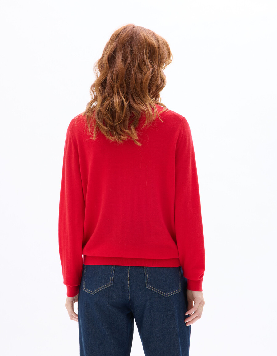 suéter de cuello alto 100 lana merino