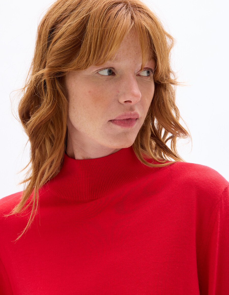 suéter de cuello alto 100 lana merino