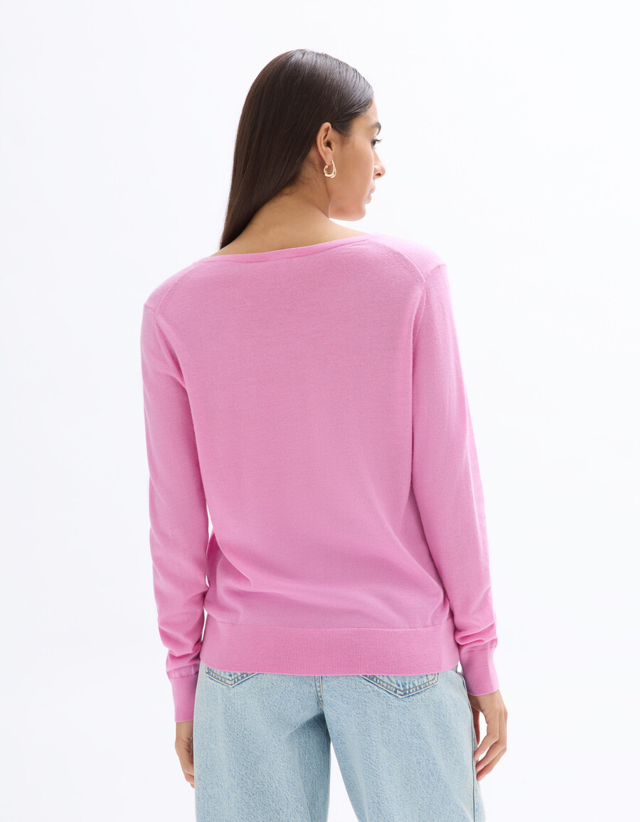 suéter de cuello en v 100 lana merino